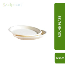 Load image into Gallery viewer, L2 - SDPMart Premium Bagasse Plates - 12" Round Deep - 50 Nos
