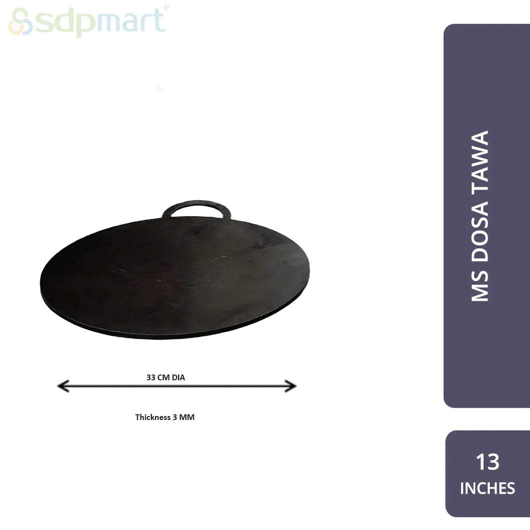 SDPMart Traditional Black MS Dosa Tawa - 13 inch