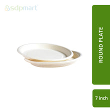 Load image into Gallery viewer, L1 - SDPMart Premium Bagasse Plates - 7" Round Deep - 50 Nos
