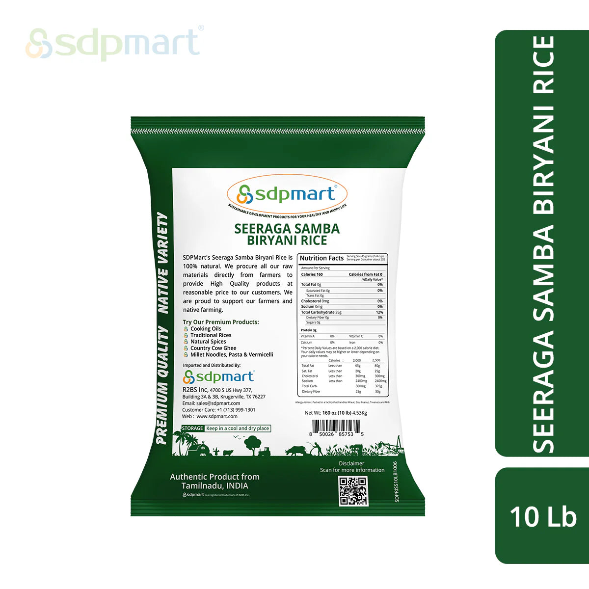 R5 - SDPMart Premium Seeraga Samba Rice - 10Lb – DiyaNaturals