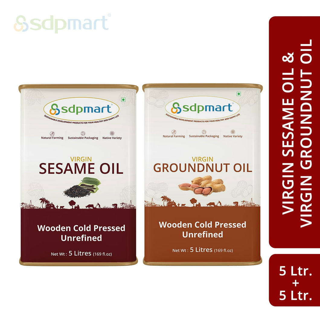 Oil_Combo5 - 10L -- SDPMart Peanut 5L + Sesame 5L