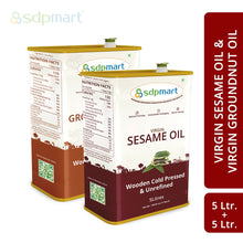 Load image into Gallery viewer, Oil_Combo5 - 10L -- SDPMart Peanut 5L + Sesame 5L
