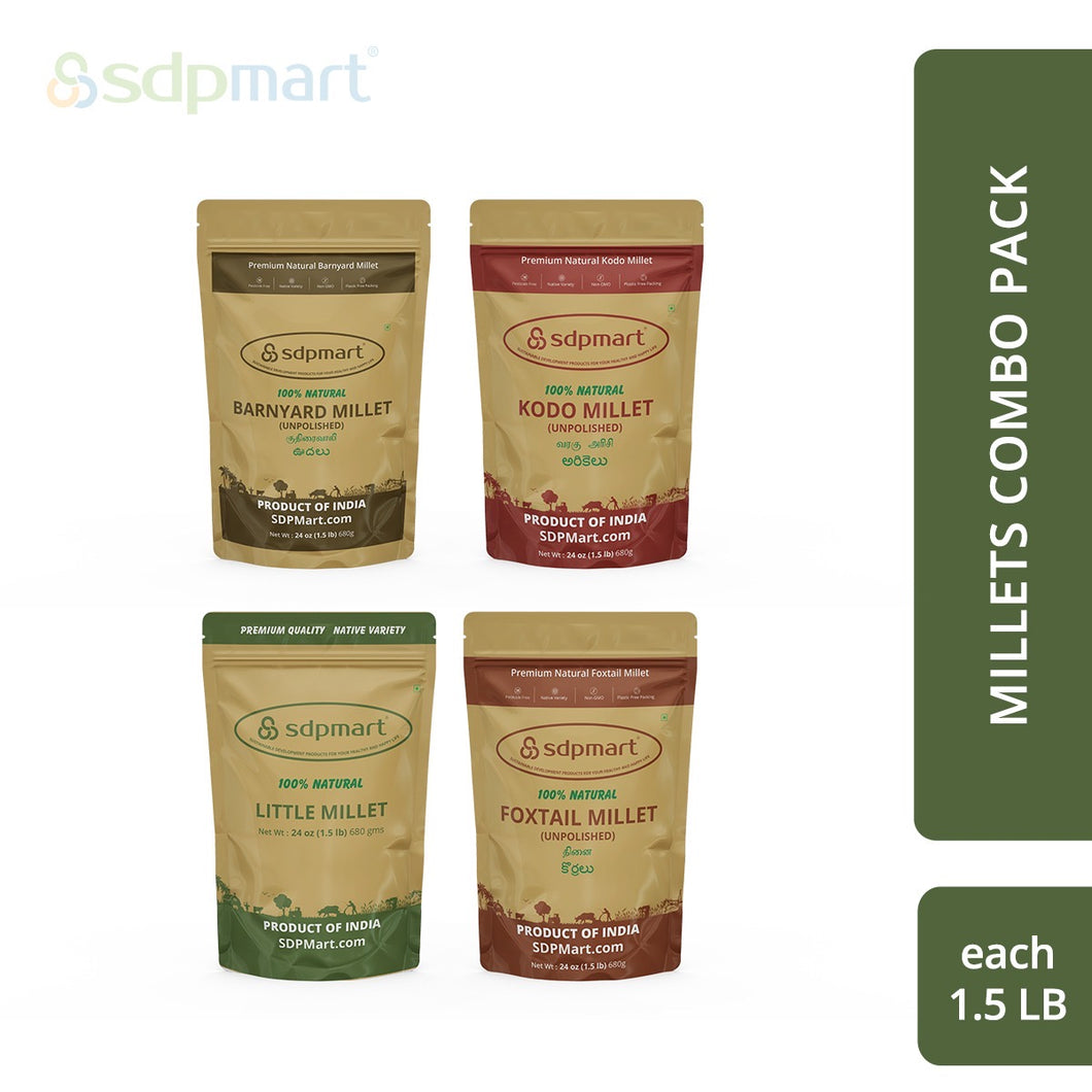 SDPMart Millets Combo (4 x 1.5LB bags)